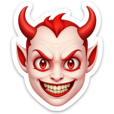 devious devil smirking sticker