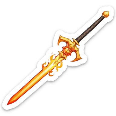 Flaming sword sticker