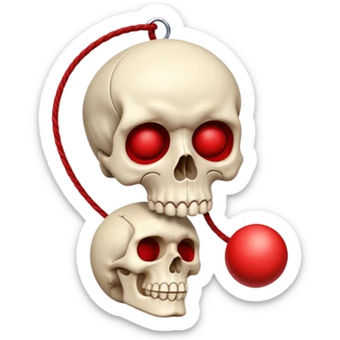 Skull Yo-Yo with a string going up sticker