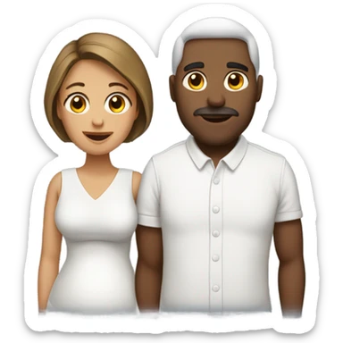 pareja blanca embarazada  sticker