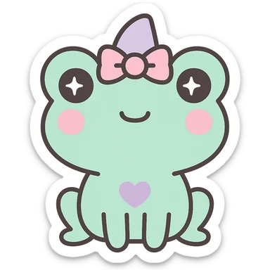 Replace the pet with a cute gothic frog, keeping the kawaii gothic style, and preserve the transparent background. sticker