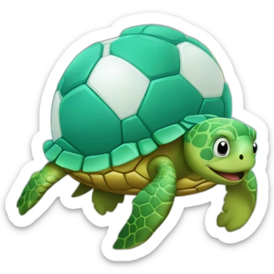 Sea turtle playing soccer chewing gum sticker