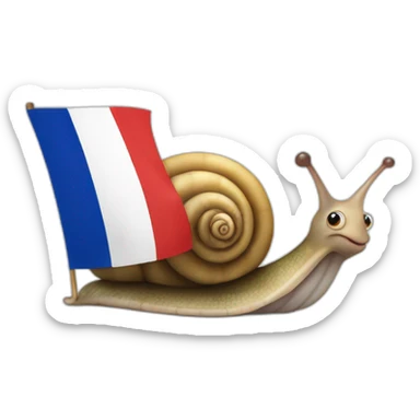 cuter snail with French flag sticker