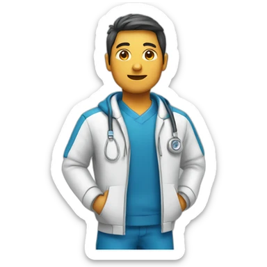 Enfermera con chaqueta azul sticker