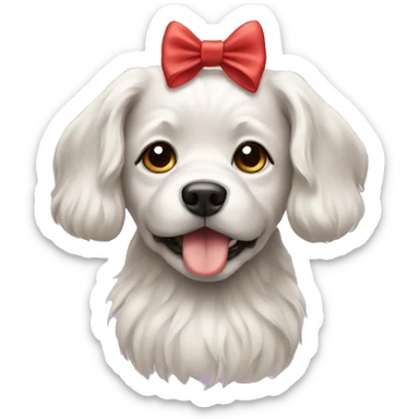 Dog with a bow sticker
