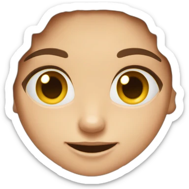 a girl with brown hair with two chipsters instead her 2 front tooth sticker