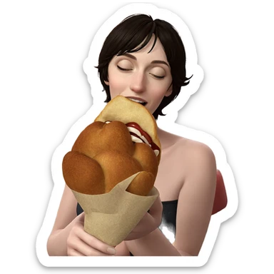 girl enjoying food moment sticker