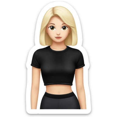 super realistic black cashmere crop top tshirt sticker