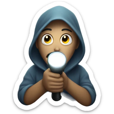 Someone telling a scary story in the dark holding a flashlight under their face sticker
