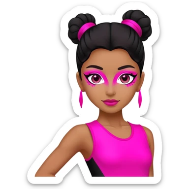 "A dancer in a black and neon pink outfit." sticker
