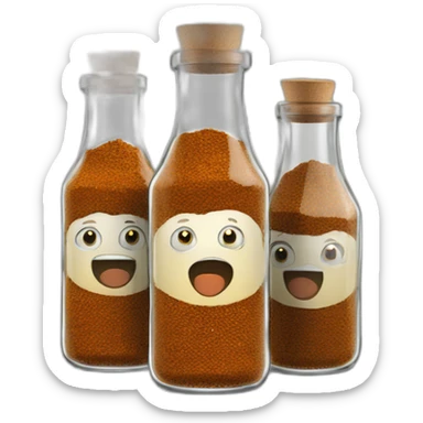 3 glasses bottle with kebap spices  sticker