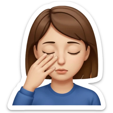 Pinching bridge of nose with eyes closed sticker