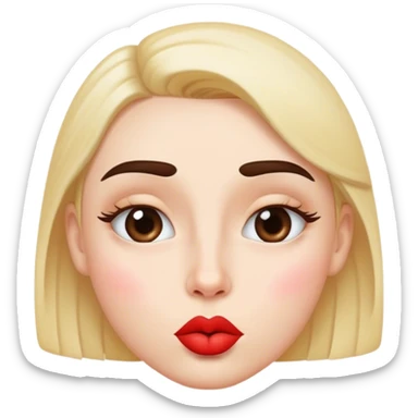 Kissy face with eyebrow lift sticker