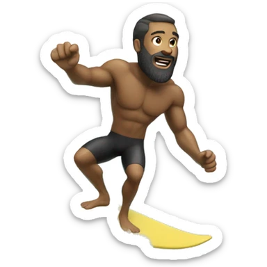 Man with beard surfing a big wave sticker