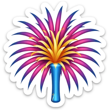 make the fireworks black with a white background. No other colors besides black and white sticker