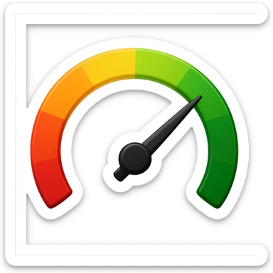 Speedometer emoji with no numbers and a rainbow arc with more shadows and lights to make it more voluminous sticker