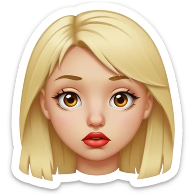Girl with blonde hair piercing in the nose thick lips and slightly torn eyes sticker