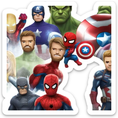 Surfing ironman, hulk ,spiderman ,thanos, Batman ,captain America sticker