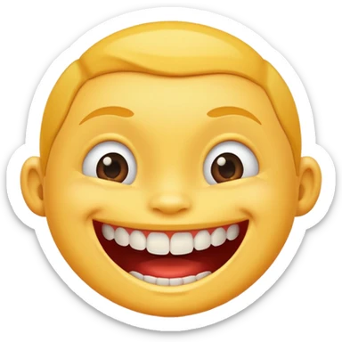 Big toothy child like grin sticker