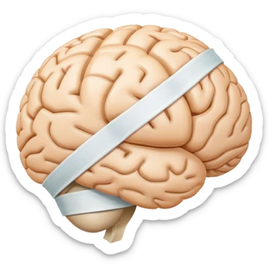 brain wrapped with a bandage sticker