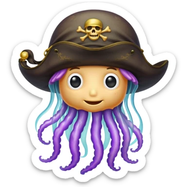 a beautiful jellyfish designed in a piratecore style sticker