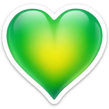green yellow ombré glass heart sticker