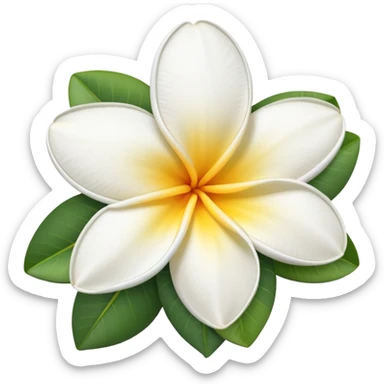 White Hawaiian flower sticker