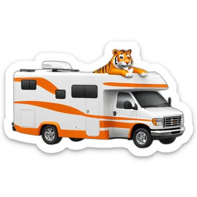 Clemson-tiger-driving-a-class-a-rv sticker