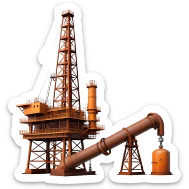 oil rig and gas pipeline sticker