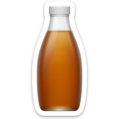 aesthetic clear sugarcane syrup in tall clear full glass drink bottle with white lid realistic soft textures sticker