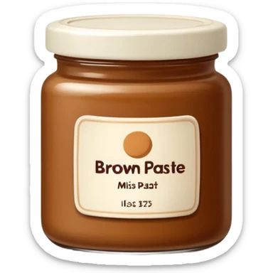 small jar of brown miso paste, minimal label. sticker