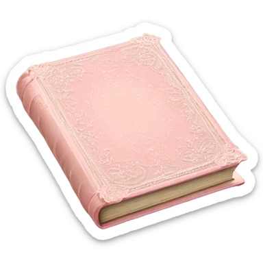 vintage rococo light pink book with lace  sticker
