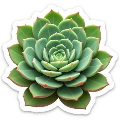 Cinematic Realistic Succulent Emoji, Compact and plump, with fleshy leaves arranged in rosettes of various shapes. The soft, green leaves glow with a gentle radiance, exuding a sense of calm and tranquility. Soft glowing outline, capturing the essence of resilience and beauty in a blossoming succulent! sticker