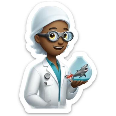 shark scientist sticker