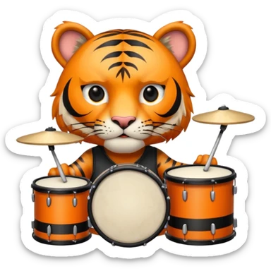 rockstar tiger who plays drums sticker