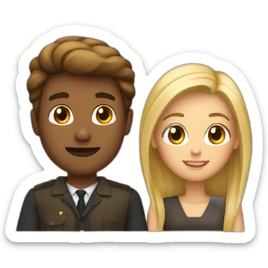 Un homme brun avec une femme blonde sticker