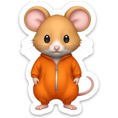 a grey mouse Prison wear orange jumpsuit sticker