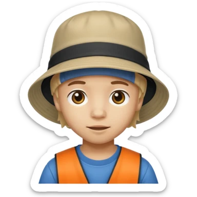 bucket hat kid sticker