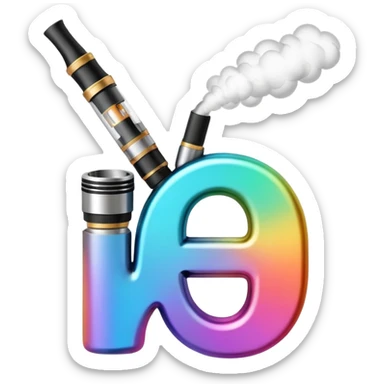 Letter A is designed in the style of an electronic cigarette (Vape theme) with dimensions of 512 by 512 sticker
