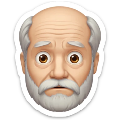 bearded old man, surprised sticker