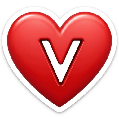 the letters M & v in a heart sticker