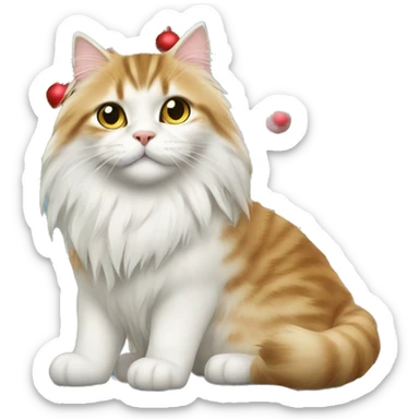 Christmas tree and siberian cat  sticker