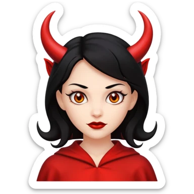 Female devil with hazel eyes and black hair  sticker