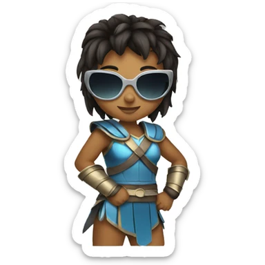 Girl gladiator with sunglasses  sticker