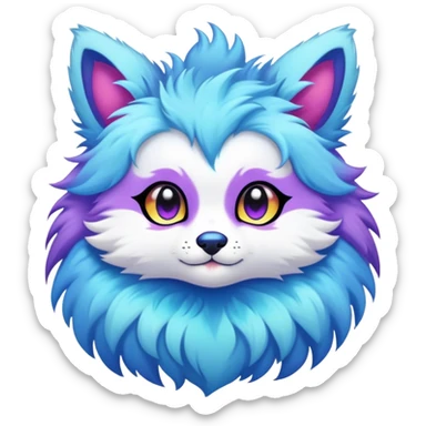 Kawaii bright fantasy ethereal anthro fursona animal sticker