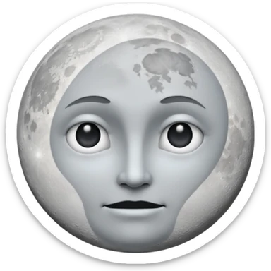 Full new moon with face sticker