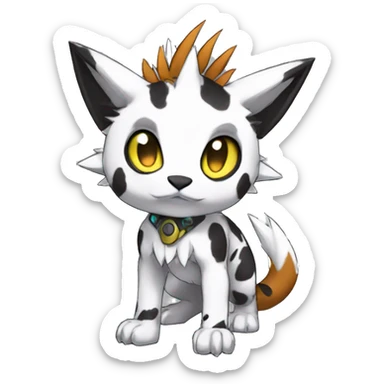 cute cool edgy Digimon-Fakemon-animal with cool markings full body sticker