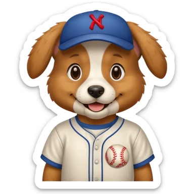 Dog with baseball shirt  sticker