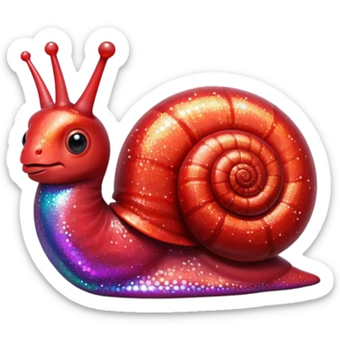 red glitter snail sticker
