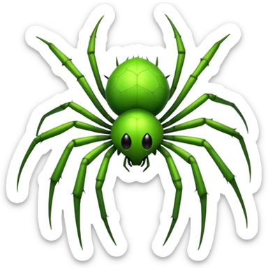 Green spider with green spikes on its bum sticker